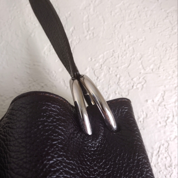Furla Brown Pebbled Leather Shoulder Bag With Charm - Picture 7 of 14